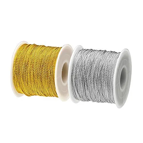 METABLE 2 Spool 218 Yards/ 656 Feet Metallic Cord Tinsel String Craft Making Cord (Gold and Silver)
METABLE 2 Spool 218 Yards/ 656 Feet Metallic Cord Tinsel String Craft Making Cord (Gold and Silver)