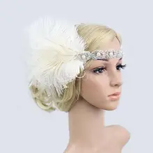 Vintage Woman Elastic Feather Headband 1920s Gatsby Party Charleston Party Rhinestone Forehead Decorations
Vintage Woman Elastic Feather Headband 1920s Gatsby Party Charleston Party Rhinestone Forehead Decorations