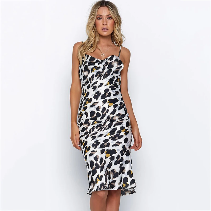Sexy Halter Leopard Print Sling Dress Summer Women Spaghetti Strap Straight Bodycon Slim Knee-Length Sheath Leopard Dresses
Sexy Halter Leopard Print Sling Dress Summer Women Spaghetti Strap Straight Bodycon Slim Knee-Length Sheath Leopard Dresses