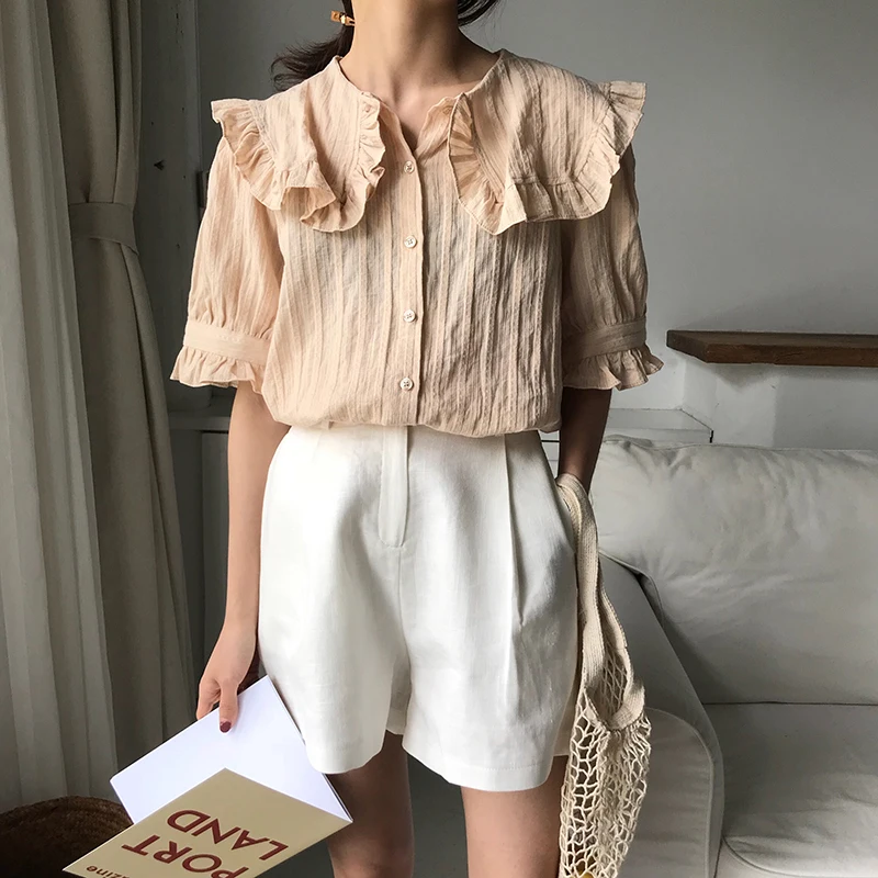 Hzirip Work Wear Basic Blouses 2019 New Summer Solid Peter Pan Collar Short Sleeve Office Lady Tops OL Shirt Woman Blusas Mujer
Hzirip Work Wear Basic Blouses 2019 New Summer Solid Peter Pan Collar Short Sleeve Office Lady Tops OL Shirt Woman Blusas Mujer