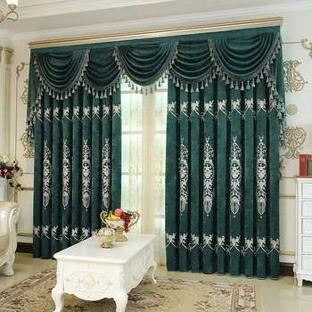 Custom curtains thick Chenille high-class embroidery villa noble simple European blue cloth blackout curtain tulle valance N343
Custom curtains thick Chenille high-class embroidery villa noble simple European blue cloth blackout curtain tulle valance N343