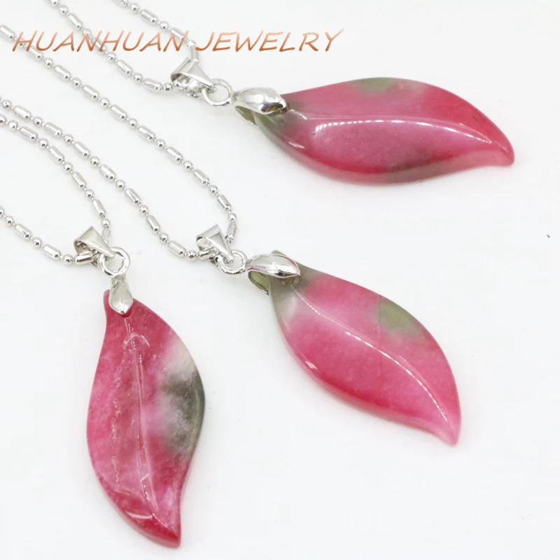 Natural Stone Jades Long Leaves Shape Pendant Women 13x31mm Chalcedony Stainless Steel Chain Necklaces & Pendants Jewelry B3358
Natural Stone Jades Long Leaves Shape Pendant Women 13x31mm Chalcedony Stainless Steel Chain Necklaces & Pendants Jewelry B3358