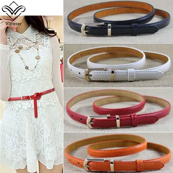 Wechery Female Slim Leather Belts for Women Solid Thin Buckles Belt Fashion Ladies Waistband Tan Yellow Brown Red White
Wechery Female Slim Leather Belts for Women Solid Thin Buckles Belt Fashion Ladies Waistband Tan Yellow Brown Red White