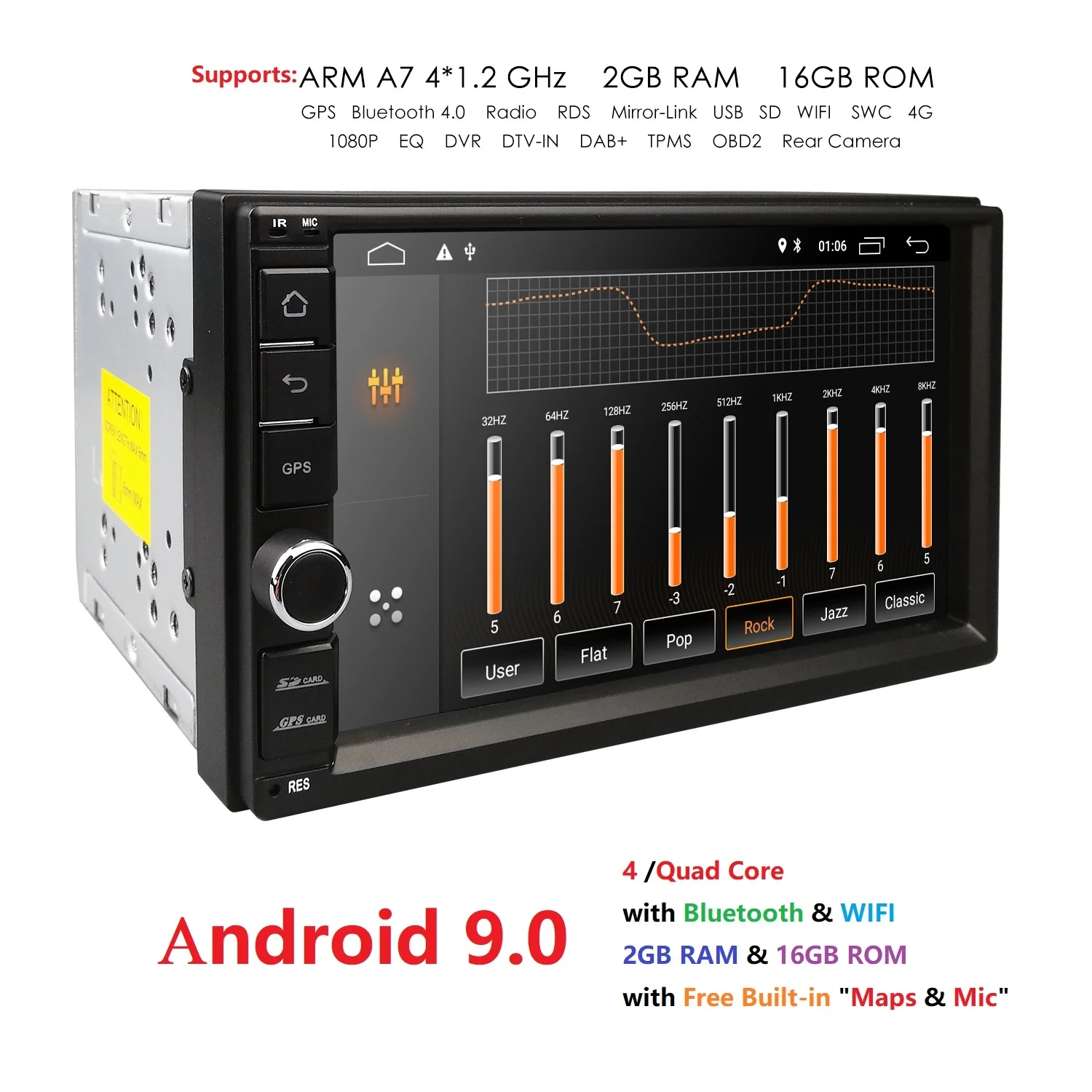 Universal Car Multimedia Player 2Din Android 9.0 Navigation Automotivo Wifi Radio FM GPS USB DVR OBD2 Quad Cores RAM 2G ROM 16G
Universal Car Multimedia Player 2Din Android 9.0 Navigation Automotivo Wifi Radio FM GPS USB DVR OBD2 Quad Cores RAM 2G ROM 16G