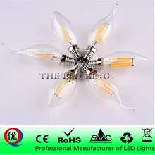 E14 cob led 촛불 램프 c35 b10 2w 4w 6w 12w 불꽃 서리로 덥은 led 필 라 멘 트 전구 빛 220v 230v ac 크리스탈 샹 들리 광원(China)