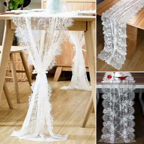 Sweet Flower Embroidery White Lace Table Runner Chair Sash Table Cover Cloth Hotel Banquet Outdoor Wedding Party Room Decor
Sweet Flower Embroidery White Lace Table Runner Chair Sash Table Cover Cloth Hotel Banquet Outdoor Wedding Party Room Decor
