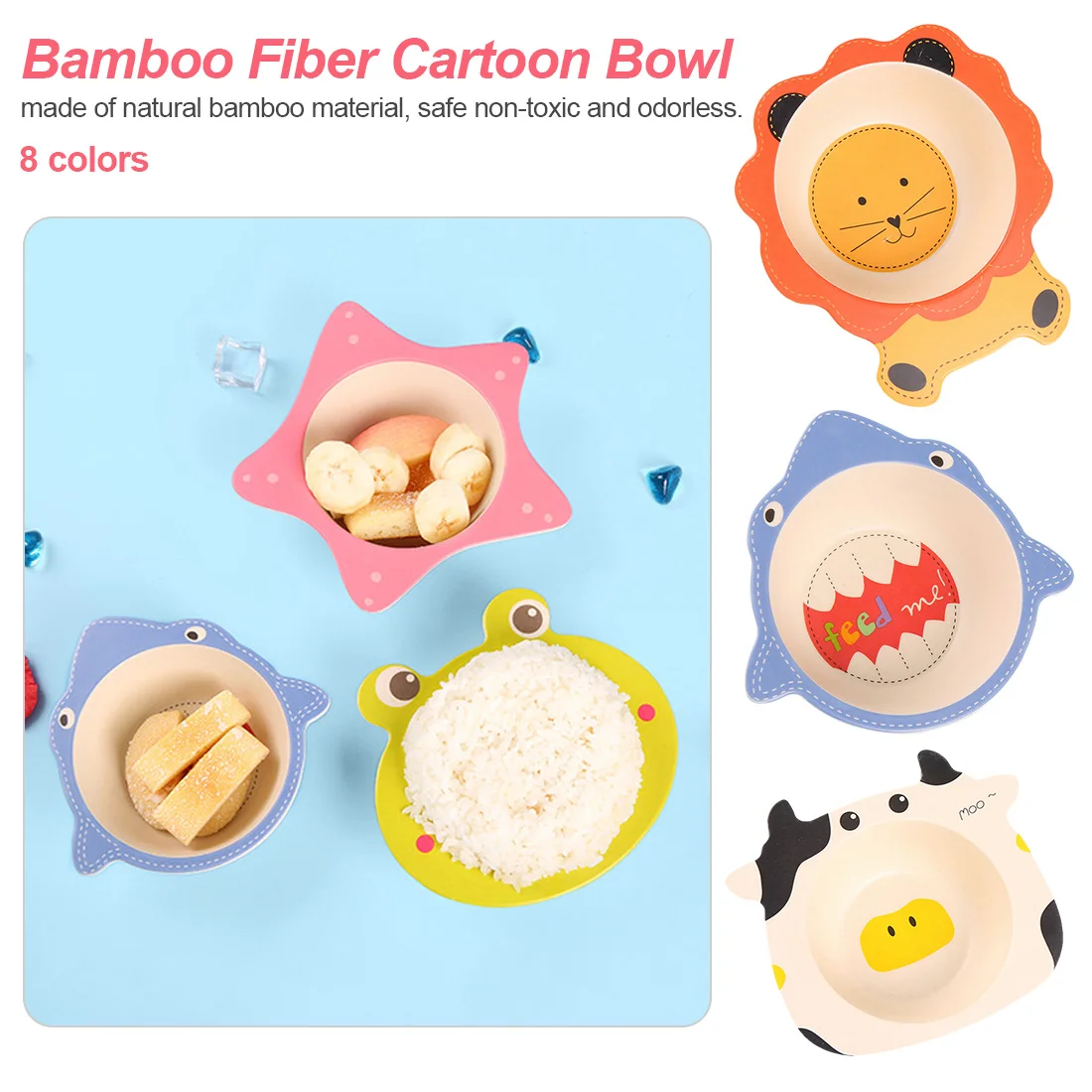 Baby Kids Natural Bamboo Fiber Bowls Cute Cartoon Animal Dishes Baby Feeding Tableware Children Infant Toddler Portable Plates
Baby Kids Natural Bamboo Fiber Bowls Cute Cartoon Animal Dishes Baby Feeding Tableware Children Infant Toddler Portable Plates