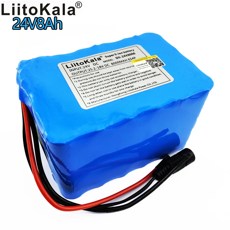 Liitokala 18650 100% original 24V 8Ah lithium battery pack 6S2P 25.2V 8000mAh lithium ion rechargeable battery bms battery pack
Liitokala 18650 100% original 24V 8Ah lithium battery pack 6S2P 25.2V 8000mAh lithium ion rechargeable battery bms battery pack