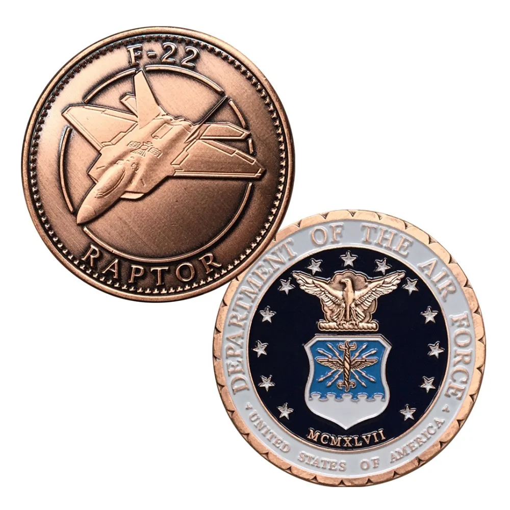 Whole Sale Supply Copper Plated USAF F-22 Raptor United States Air Force Military Challenge Coin/Medal 5047#
Whole Sale Supply Copper Plated USAF F-22 Raptor United States Air Force Military Challenge Coin/Medal 5047#