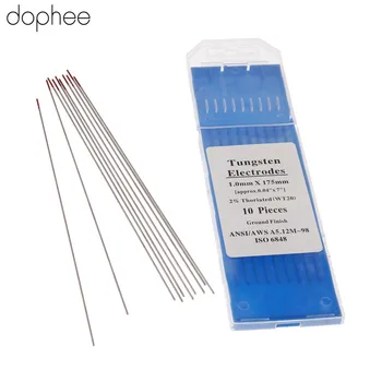 dophee WT20 Tungsten Electrode Professional Tig Rod 1.0 1.6 2.0 2.4 3.0 3.2mm for option 2% Thoriated for Tig Welding Machine*10
dophee WT20 Tungsten Electrode Professional Tig Rod 1.0 1.6 2.0 2.4 3.0 3.2mm for option 2% Thoriated for Tig Welding Machine*10
