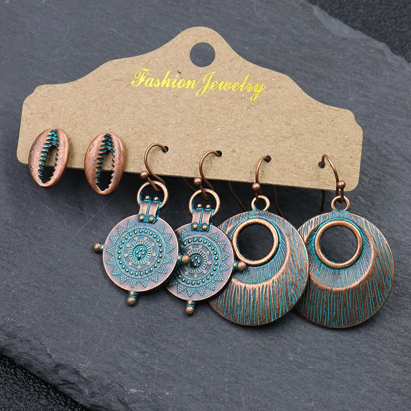 New Vintage Bohemia Earrings Set Ancient Bronze Hollow Water droplets Round Circle Flower Earrings Women's Charm Ethnic jewelry
New Vintage Bohemia Earrings Set Ancient Bronze Hollow Water droplets Round Circle Flower Earrings Women's Charm Ethnic jewelry