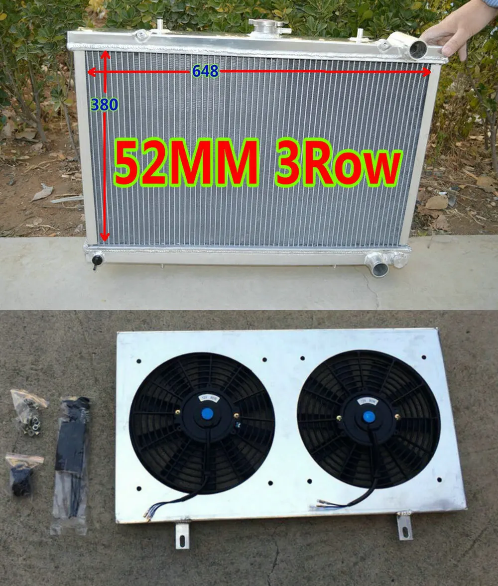 NEW Aluminium Radiator + Shroud FAN FOR Nissan Silvia 180SX Skyline S13 CA18 R32 GTE/GTS/GTR RB26DETT/RB20CET/RB25DE 1989-1994
NEW Aluminium Radiator + Shroud FAN FOR Nissan Silvia 180SX Skyline S13 CA18 R32 GTE/GTS/GTR RB26DETT/RB20CET/RB25DE 1989-1994