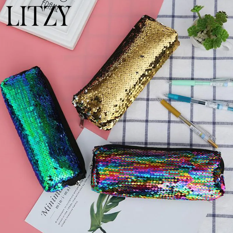 School Pencil Case Glitter Mermaid Sequins Pencil Case For Girls Handbag Creative Pencil Bag Stationery Pencil Box Office Supply
School Pencil Case Glitter Mermaid Sequins Pencil Case For Girls Handbag Creative Pencil Bag Stationery Pencil Box Office Supply