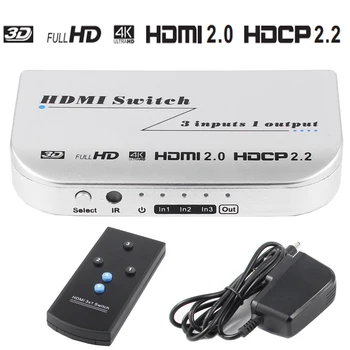 HDMI Switch 3x1 4Kx2K@60Hz 3 in 1 out 3 Port HDMI Dual Mode Switcher 3D with IR Wireless Remote Control
HDMI Switch 3x1 4Kx2K@60Hz 3 in 1 out 3 Port HDMI Dual Mode Switcher 3D with IR Wireless Remote Control