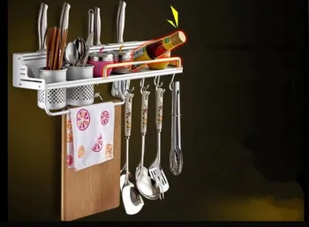 1PC 40cm,50cm New Convenient Space Alumiuium Kitchen Cookware Bathroom Racks Kitchen Storage Holders Racks With 6 Hooks OK 0706
1PC 40cm,50cm New Convenient Space Alumiuium Kitchen Cookware Bathroom Racks Kitchen Storage Holders Racks With 6 Hooks OK 0706