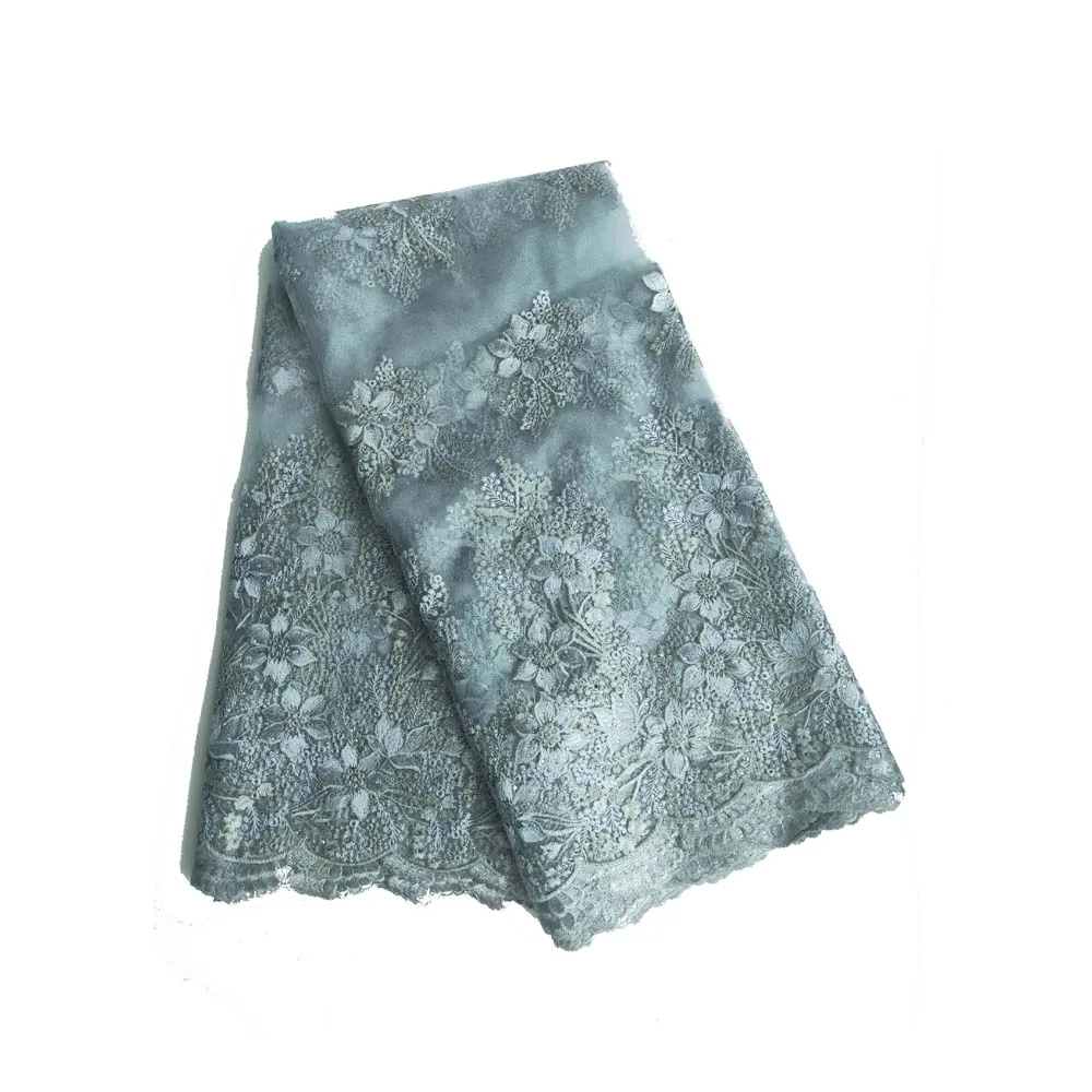 Grey Embroidered African Lace Fabric For Wedding Dress High quality Mesh French Lace Fabric For Women YM131-2
Grey Embroidered African Lace Fabric For Wedding Dress High quality Mesh French Lace Fabric For Women YM131-2