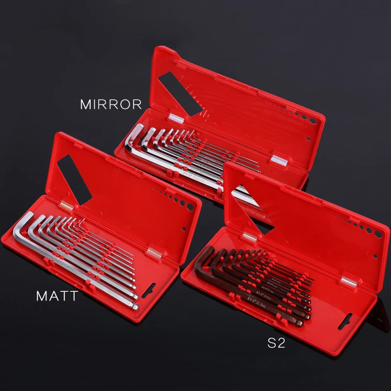 High Quality Hex Wrench Set S2 Mirror Matt In The Long Ball Head 9 Piece Set Plastic Box Screwdriver Set Screw Driver
High Quality Hex Wrench Set S2 Mirror Matt In The Long Ball Head 9 Piece Set Plastic Box Screwdriver Set Screw Driver