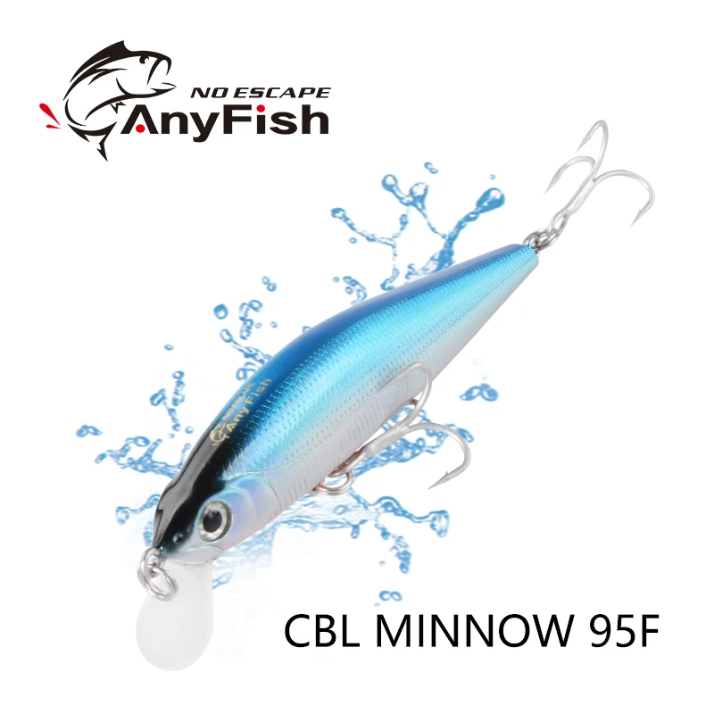 Жесткая приманка ANYFISH CBL в форме гольяна 95F 9 5 см 11 2 г с рыболовными крючками