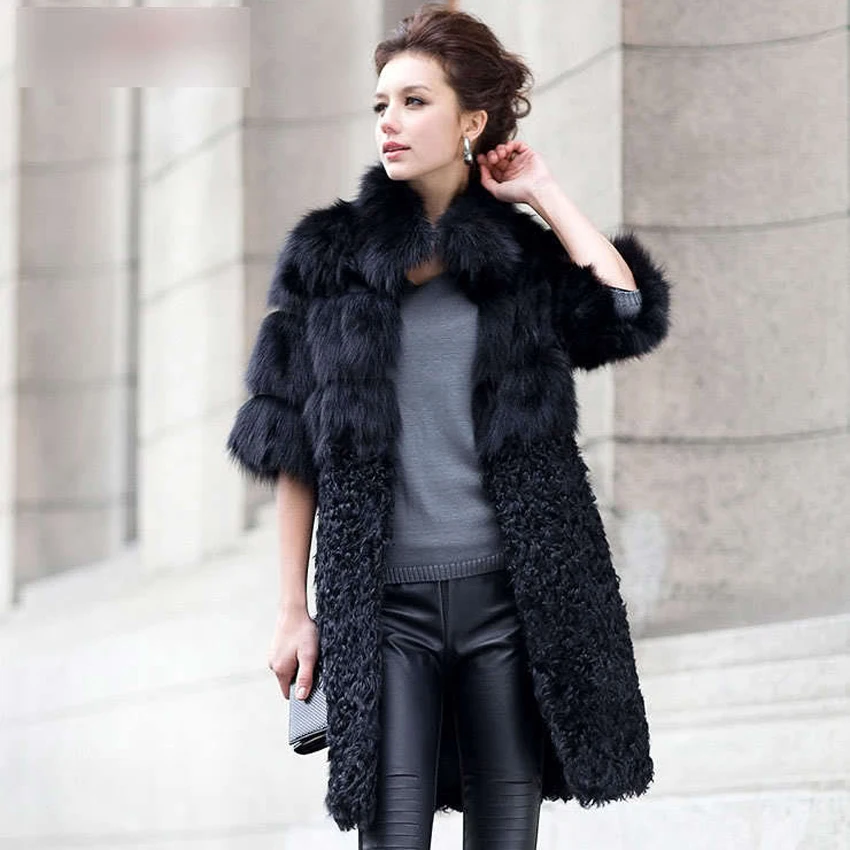 CHEWIES Natural Fox Fur Coat Natural Lamb Fur Long Jacket Mongolia Sheep Fur Winter Real Fox Fur Outwear 2018 New Arrivals 2.24
CHEWIES Natural Fox Fur Coat Natural Lamb Fur Long Jacket Mongolia Sheep Fur Winter Real Fox Fur Outwear 2018 New Arrivals 2.24