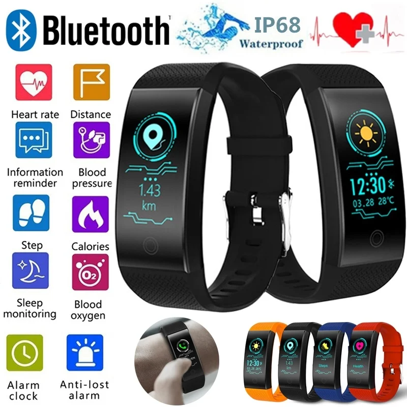 QW18 Smart Wristband IP68 Swimming Waterproof Blood Pressure Blood Oxygen Heart Rate Monitor Pedometer Reminder Smart Bracelet
QW18 Smart Wristband IP68 Swimming Waterproof Blood Pressure Blood Oxygen Heart Rate Monitor Pedometer Reminder Smart Bracelet
