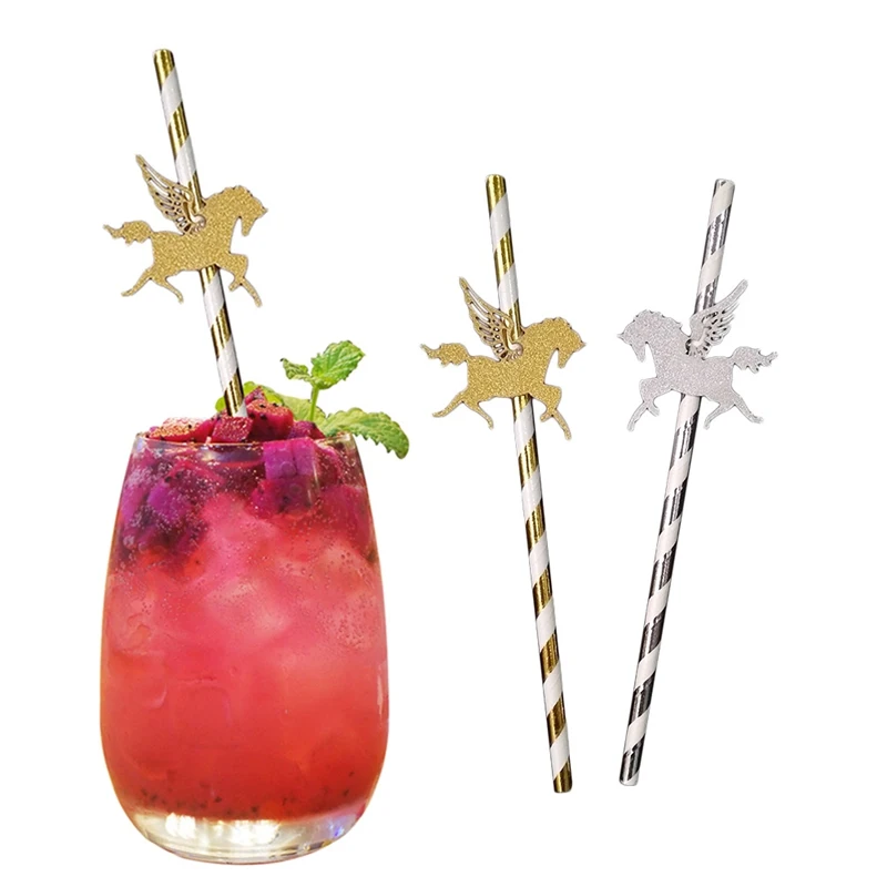 25Pcs Gold Silver Paper Straw With Gold Glitter Unicorn For Kids Birthday Party Decoration Unicorn Party Favors
25Pcs Gold Silver Paper Straw With Gold Glitter Unicorn For Kids Birthday Party Decoration Unicorn Party Favors