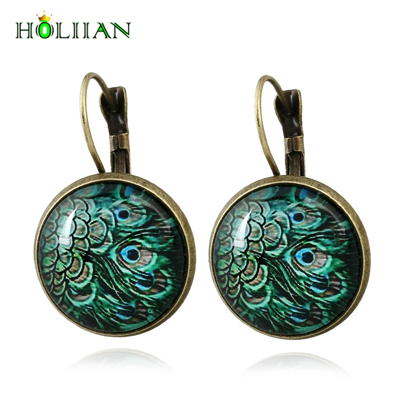 Peacock round pendant earring for women bohemian ethnic drop earrings boho mujer moda bijoux hot fashion Franch Hook jewelry | Украшения и