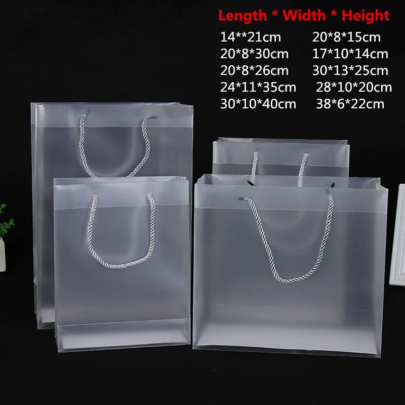 10pcs- Frosted PP Plastic Gift Tote Packaging Bags With Handle Clear Plastic Handbag
10pcs- Frosted PP Plastic Gift Tote Packaging Bags With Handle Clear Plastic Handbag