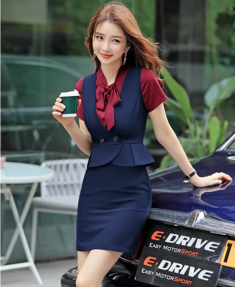 Ladies OL Styles Slim Hips 2019 Spring Summer Professional Business Work Wear Sleeveless Dresses Mini Dress Uniforms
Ladies OL Styles Slim Hips 2019 Spring Summer Professional Business Work Wear Sleeveless Dresses Mini Dress Uniforms