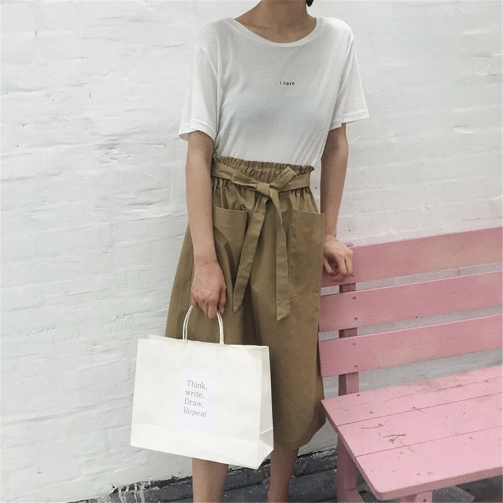 HIGH QUALITY Big Pocket Autumn Skirt For Women 2018 Casual mid-calf length pleated skirts Solid High Waist Skirt Maxi (13)