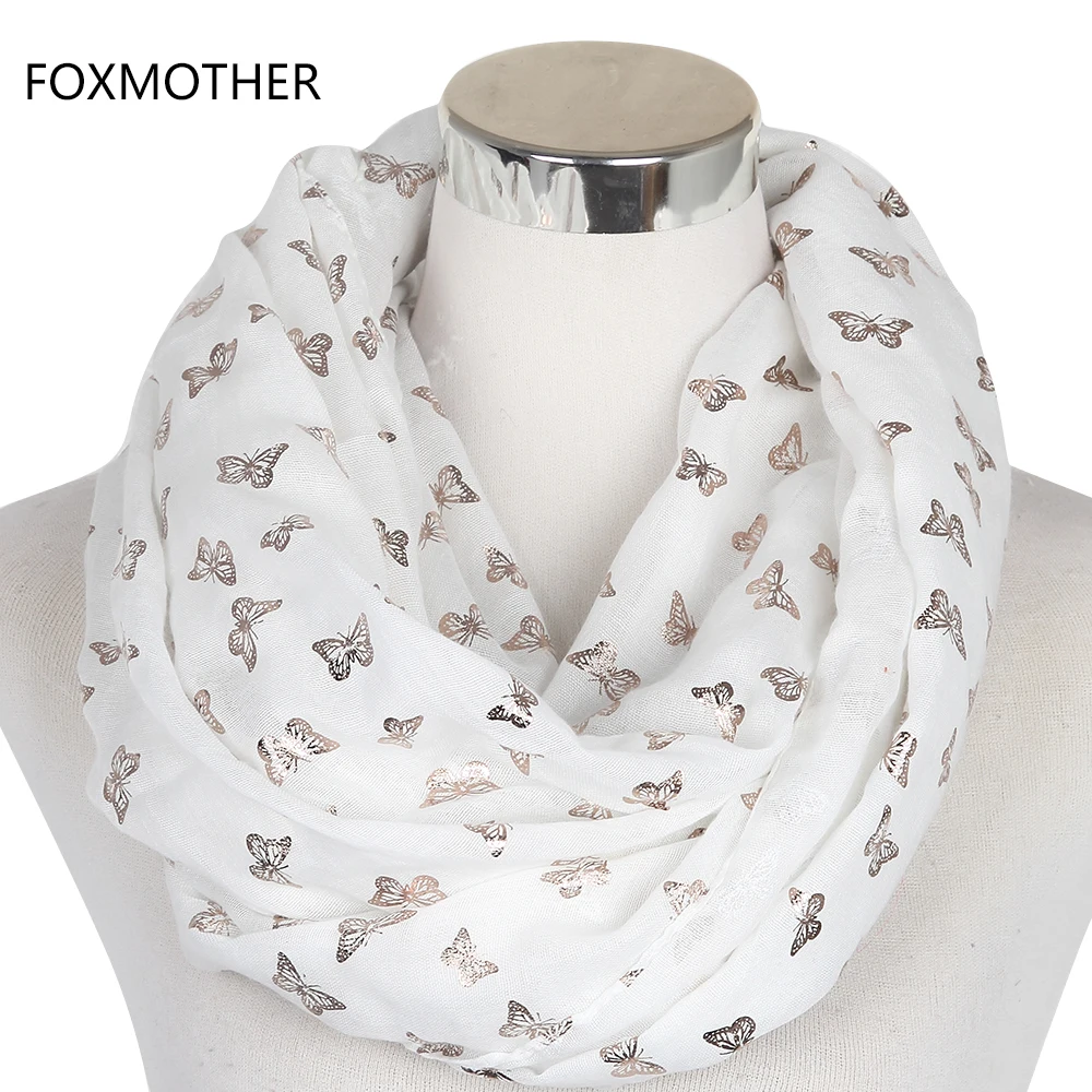 FOXMOTHER 2018 New Design Women White Grey Metallic Gold Foil Glitter Butterfly Infinity Scarves Ladies
FOXMOTHER 2018 New Design Women White Grey Metallic Gold Foil Glitter Butterfly Infinity Scarves Ladies