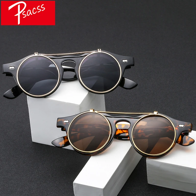 Psacss Round Steampunk Sunglasses Women Men Flip Lens Vintage Brand Designer Women's Retro Sun Glasses UV400 gafas de sol mujer
Psacss Round Steampunk Sunglasses Women Men Flip Lens Vintage Brand Designer Women's Retro Sun Glasses UV400 gafas de sol mujer