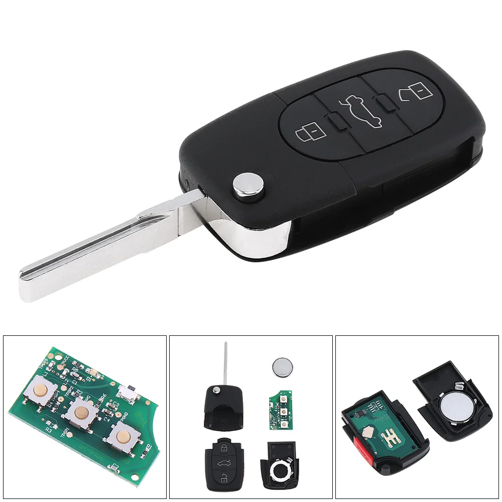 Folding Flip 3 Buttons Uncut Car Key Entry Remote Control Fob 4D0837231E Auto Key Shell Case with Chip For Audi A6 S4 TT
Folding Flip 3 Buttons Uncut Car Key Entry Remote Control Fob 4D0837231E Auto Key Shell Case with Chip For Audi A6 S4 TT