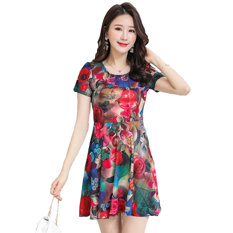 2019 Dresses woman party night O-neck Elegant casual short sleeve Beach Dress mini print vintage vestidos women dress
2019 Dresses woman party night O-neck Elegant casual short sleeve Beach Dress mini print vintage vestidos women dress
