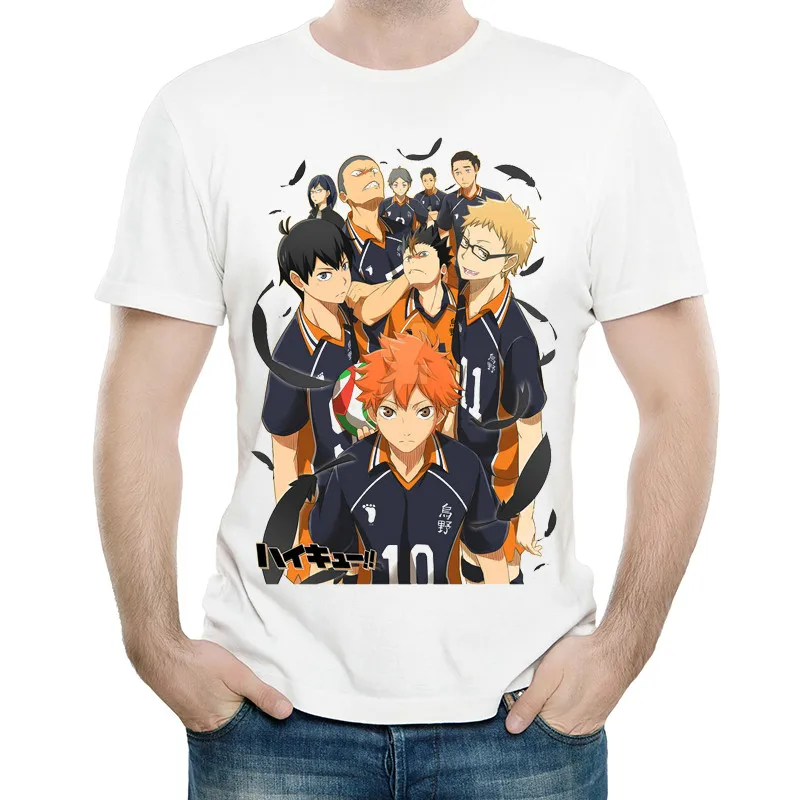 Anime Haikyu t-shirt logo Short sleeve men/'s top
