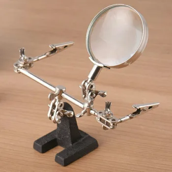 Third Hand Soldering Iron Stand Helping Clamp Vise Clip Tool 60mm 5X Magnifying Glass wholesale Electronic Appliance Repair
Third Hand Soldering Iron Stand Helping Clamp Vise Clip Tool 60mm 5X Magnifying Glass wholesale Electronic Appliance Repair
