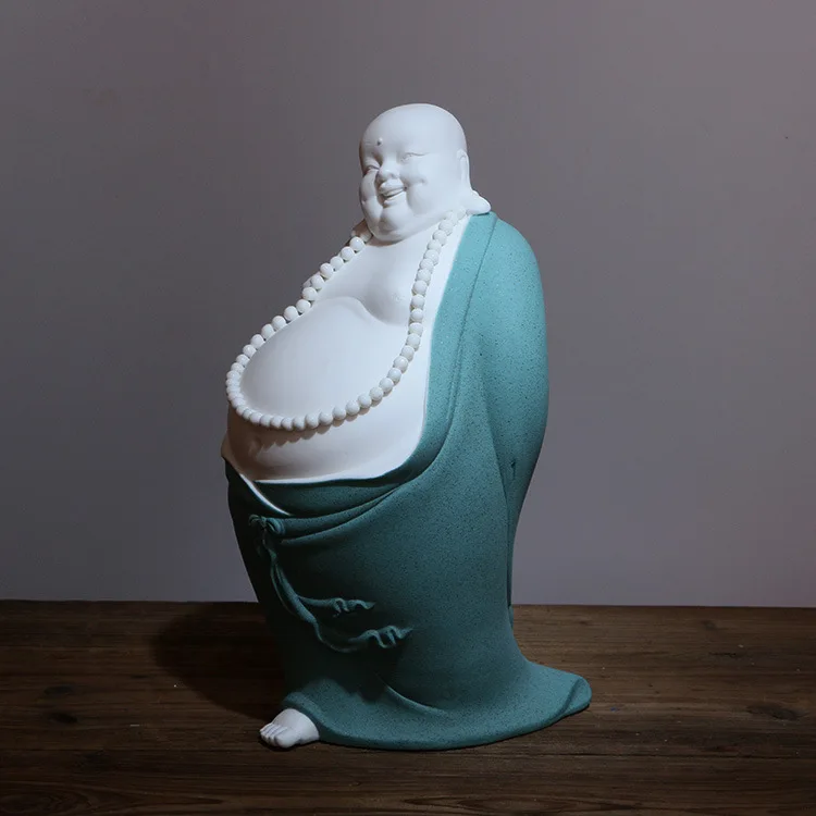 Handicraft White Porcelain Colored Sand Maitreya Buddha's Home Decoration Soft Decorative Decoration of Guanyin Buddha Statue
Handicraft White Porcelain Colored Sand Maitreya Buddha's Home Decoration Soft Decorative Decoration of Guanyin Buddha Statue