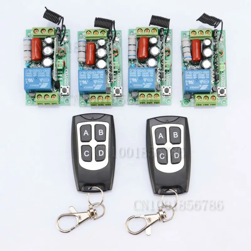 220V Wireless Remote Controller Relay Switch System 4 Receiver& 2 Transmitter 1CH 10A Light Lamp LED SMD ON OFF
220V Wireless Remote Controller Relay Switch System 4 Receiver& 2 Transmitter 1CH 10A Light Lamp LED SMD ON OFF