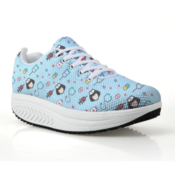 ELVISWORDS Nurse Pattern Women Flats Platform Body Shaping Sneakers Shape Ups Fitness Shoes Swing For Female Breathable
ELVISWORDS Nurse Pattern Women Flats Platform Body Shaping Sneakers Shape Ups Fitness Shoes Swing For Female Breathable