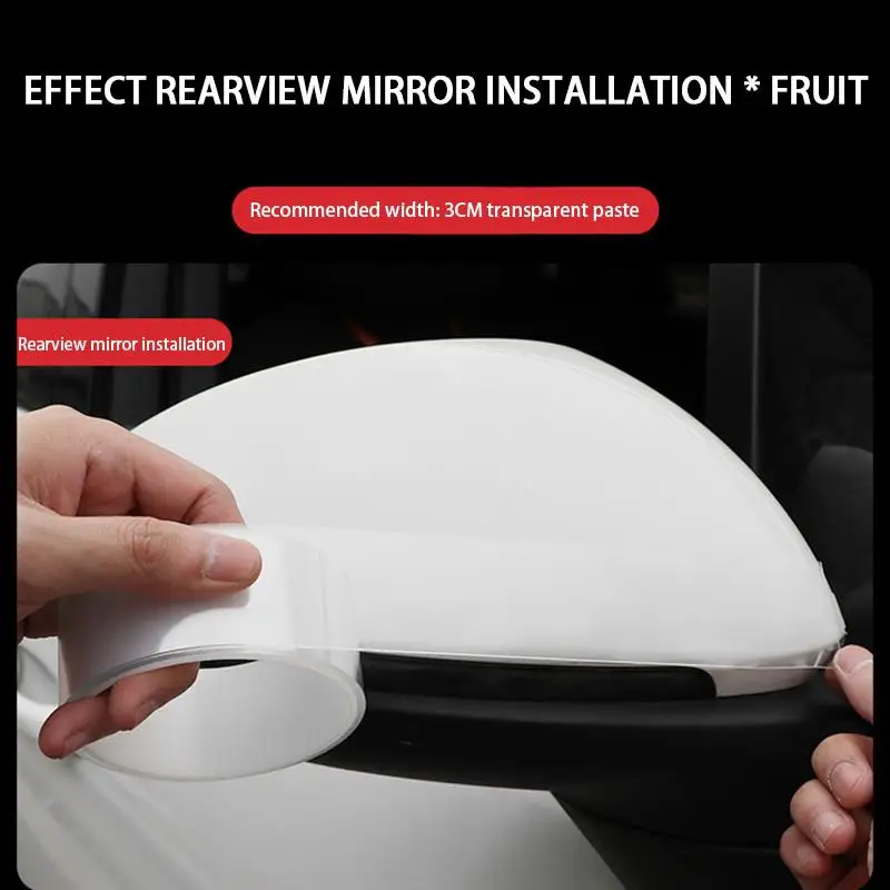 Puerta autom/ática Espejo retrovisor de coche lateral pegatina for el parachoques del coche de fibra de carbono protector de fibra de carbono de la PU de superficie anti-Rub borde de puerta Tiras Nomb
