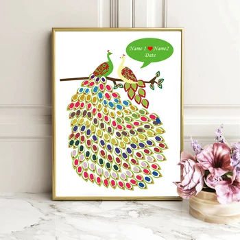 For Engagement Party Wedding Anniversary Creative Peacock Canvas Wedding Fingerprint Guest Book Customized Name Date Guest Book
For Engagement Party Wedding Anniversary Creative Peacock Canvas Wedding Fingerprint Guest Book Customized Name Date Guest Book