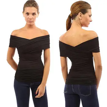 Sexy Strapless V-neck Cross Straps Blouse Shirt Women Fashion 2018 Off Shoulder short sleeved Solid Shirts Cotton Blusas
Sexy Strapless V-neck Cross Straps Blouse Shirt Women Fashion 2018 Off Shoulder short sleeved Solid Shirts Cotton Blusas