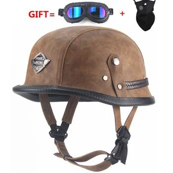 German WWII Style Open Face Half Leather Helmet Moto vintage Motorcycle Motorbike camouflage
German WWII Style Open Face Half Leather Helmet Moto vintage Motorcycle Motorbike camouflage