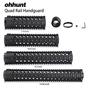 ohhunt Tactical 7" 10" 12" 15" Free Float Quad Rail Picatinny Handguard Installs On Standard Carbine .223 5.56 AR15 M16 Rifles
ohhunt Tactical 7" 10" 12" 15" Free Float Quad Rail Picatinny Handguard Installs On Standard Carbine .223 5.56 AR15 M16 Rifles