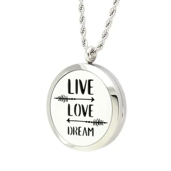 316L Stainless Steel LIVE LOVE DREAM Aromatherapy Pendant Essential Oil Diffuser Necklace Perfume Locket Jewelry
316L Stainless Steel LIVE LOVE DREAM Aromatherapy Pendant Essential Oil Diffuser Necklace Perfume Locket Jewelry