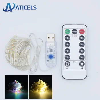 USB LED String light 10M 100LEDs RGB+Warm white 8 modes RF Remote control Copper Wire Garland Christmas Light Holiday Decoration
USB LED String light 10M 100LEDs RGB+Warm white 8 modes RF Remote control Copper Wire Garland Christmas Light Holiday Decoration