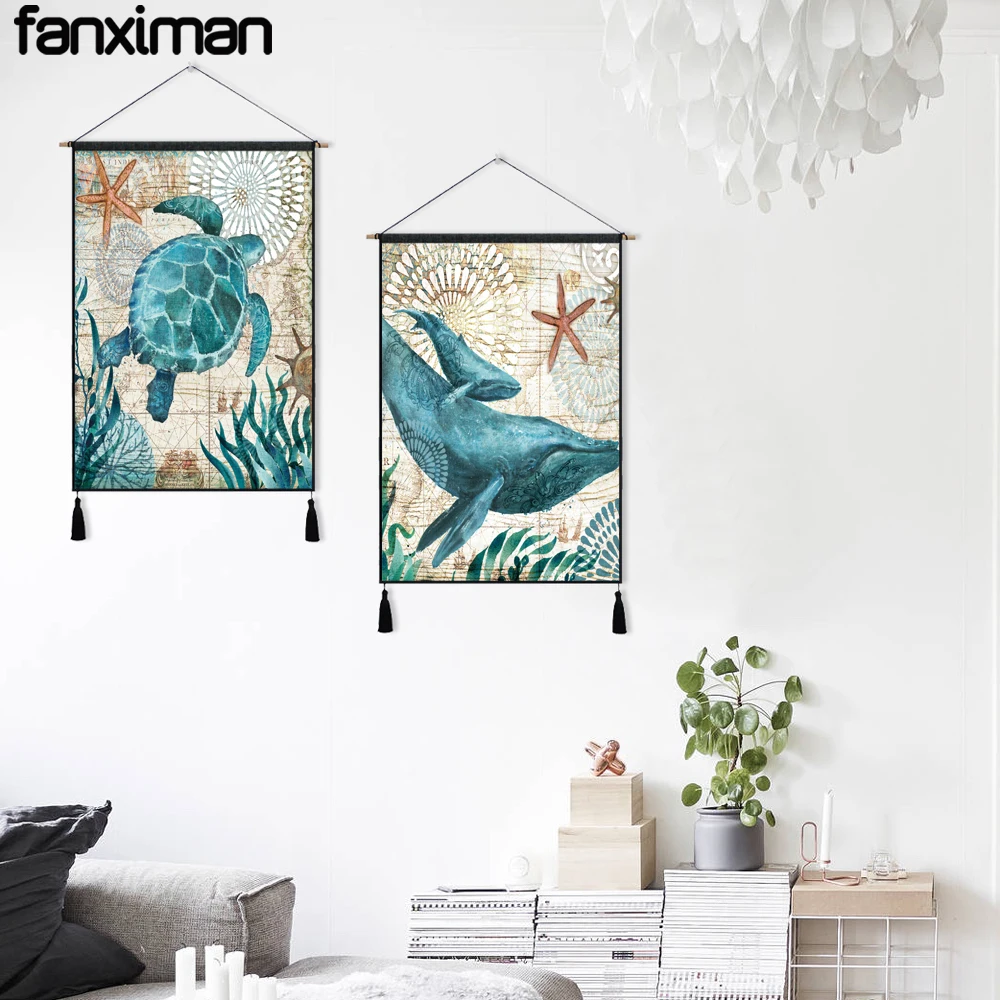 Vintage Marine Animal Cotton Linen Painting Living Room Decor Seahorse Turtle Octopus Wall Hanging Tapestry Paintings Artwork
Vintage Marine Animal Cotton Linen Painting Living Room Decor Seahorse Turtle Octopus Wall Hanging Tapestry Paintings Artwork