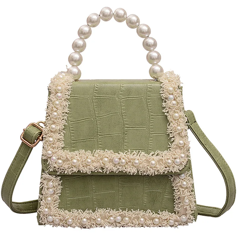 Woman Handbag Sweet Fashion New Handbag Pearl Handbag Shoulder Messenger Bag