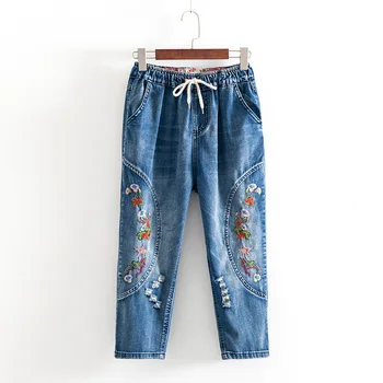 2019 Plus Size Casual Jeans Summer Women Clothing Fashion Loose Half Circle Embroidered Flowers Denim Calf-Length Pants S7-1815
2019 Plus Size Casual Jeans Summer Women Clothing Fashion Loose Half Circle Embroidered Flowers Denim Calf-Length Pants S7-1815