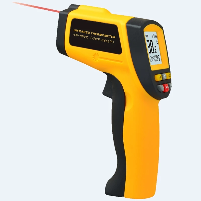 Digital Infrared Thermometer IR Laser Temperature Meter Non-contact LCD Point Gun Style Handheld -50-900C -58-1652F Pyrometer
Digital Infrared Thermometer IR Laser Temperature Meter Non-contact LCD Point Gun Style Handheld -50-900C -58-1652F Pyrometer