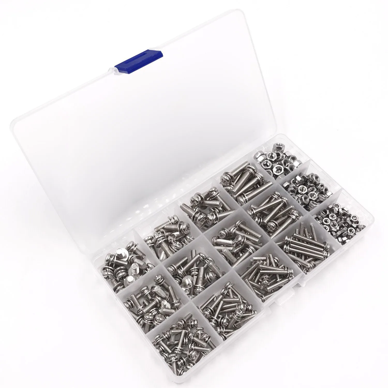 New 360-Pack 12 Sizes Phillips Pan Head Machine Screws Bolts Nuts Lock Flat Washer Assortment Kit, Carbon Steel, M3 M4 M5
New 360-Pack 12 Sizes Phillips Pan Head Machine Screws Bolts Nuts Lock Flat Washer Assortment Kit, Carbon Steel, M3 M4 M5